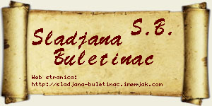 Slađana Buletinac vizit kartica